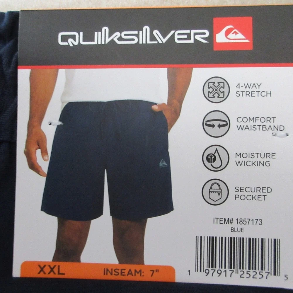QUIKSILVER Amphibian Hybrid Shorts Sz XXL Navy Blue Pull On Swim Shorts 2XL NWT